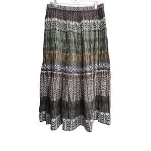 Phases Women’s Boho Print Elastic Waist Skirt – Size Large